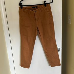 Brown/burnt orange slim cropped pant
